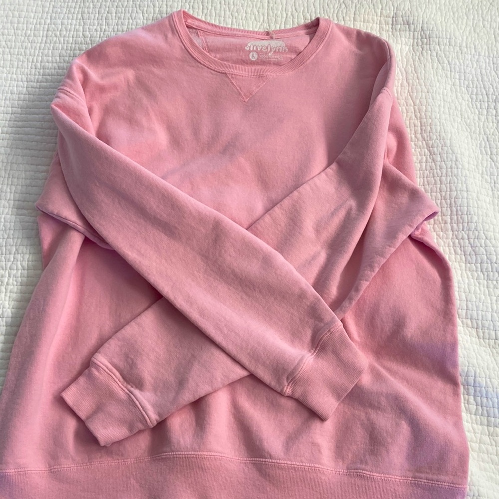 large pink crewneck